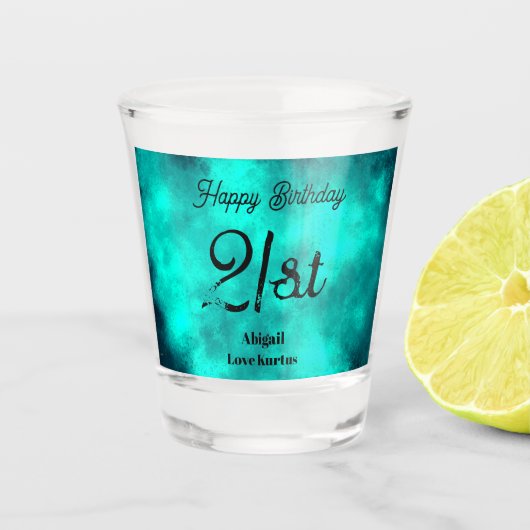 Emerald Storm Cloud Effect 21st Shot Glass Shot Glas (Voorkant)
