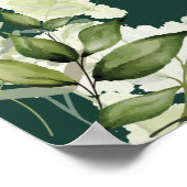 Emerald String Lights Bloemen Huwelijk Welkom Poster (Hoek)