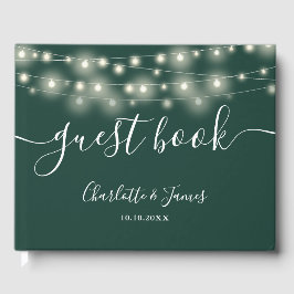 Emerald String Lights Signature Script Trouwdag Gastenboek