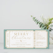 Emerald Stripe Concert Ticket Cadeaubon Kaart (Staand voorkant)