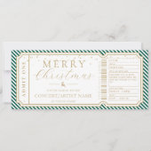 Emerald Stripe Concert Ticket Cadeaubon Kaart (Voorkant)
