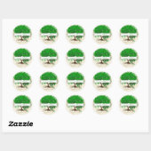 Emerald Swirl Heart Leaf Tree Wedding Seal Ronde Sticker (Vel)