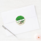 Emerald Swirl Heart Leaf Tree Wedding Seal Ronde Sticker (Envelop)