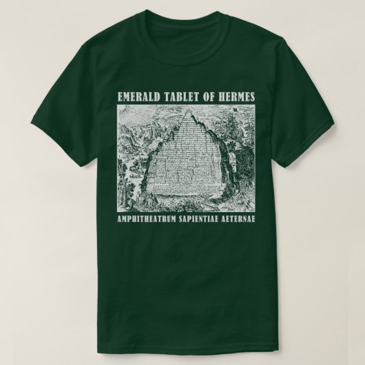 Emerald Tablet van Hermes Hermetic Alchemy Emblem T-shirt (Design voorkant)