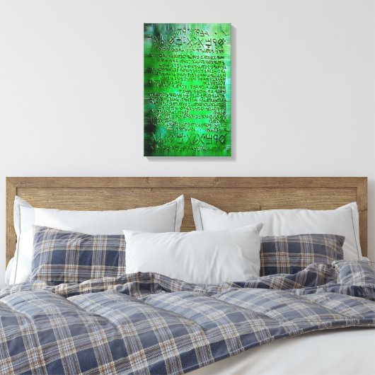 EMERALD TABLETTEN THOTH RA CANVAS EG AFDRUK (Insitu (Slaapkamer))