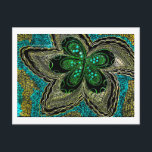 Emerald Teal Mandala Flower Postcard Briefkaart<br><div class="desc">A striking ornamental card featuring an intricate hand-drawn mandala flower in emerald green, teal, and golden tones on a deep black background. The detailed decorative pattern creates an artistic look inspired by mandala and boho design. Perfect for sending a unique greeting, thank you note, or special message to someone who...</div>