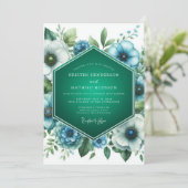 Emerald Teal Palette Wedding Kaart (Staand voorkant)