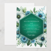 Emerald Teal Palette Wedding Kaart (Voorkant / Achterkant)