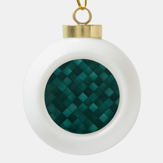 Emerald Tegelpatroon – Moderne Luxe Keramische Bal Ornament (Voorkant)