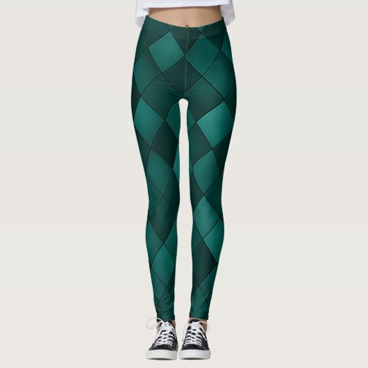 Emerald Tegelpatroon – Moderne Luxe Leggings (Voorkant)