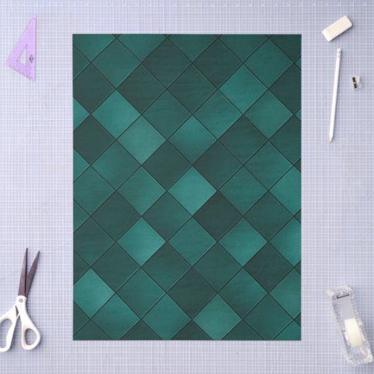 Emerald Tegelpatroon – Moderne Luxe Tissuepapier (Craft)