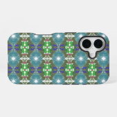 Emerald Tide Kaleidoscoop iPhone 16 Hoesje (Achterkant horizontaal)