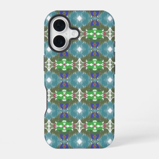 Emerald Tide Kaleidoscoop iPhone 16 Hoesje (Achterkant)