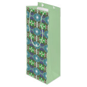 Emerald Tide Kaleidoscope Wijn Cadeautas (Achterkant Gekanteld)