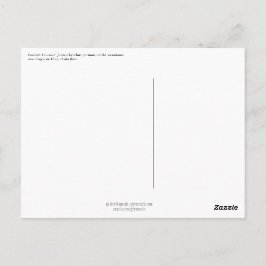 Emerald Toucanet Briefkaart (Achterkant)