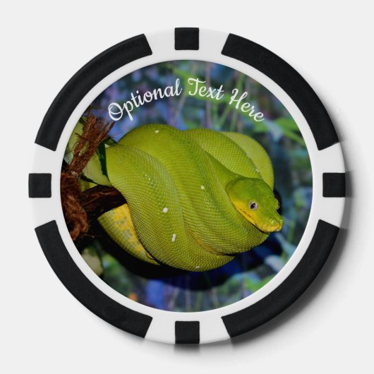 Emerald Tree Boa Pet Snake Poker Chips (Voorkant)