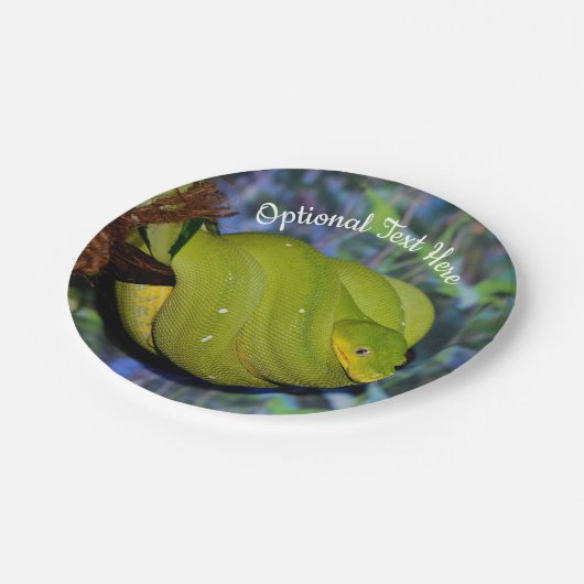 Emerald Tree Boa Snake Papieren Bordje (Gekanteld)