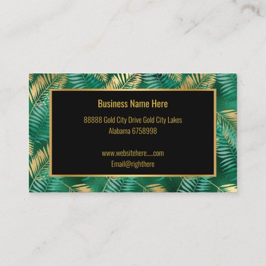EMERALD TROPICAL PALM VISITEKAARTJE (Achterkant)