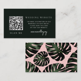 Emerald Tropical QR code RSVP Wedding Website Informatiekaartje