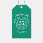 Emerald trouwdag 35e hart cadeau labels cadeaulabel (Voorkant)