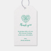 Emerald trouwdag 35e hart cadeau labels cadeaulabel (Achterkant)