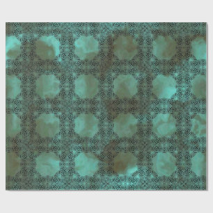 Emerald Turquoise Celtic Knot Gift Wrap Cadeaupapier