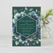 Emerald Twilight Anemone Wedding Kaart (Staand voorkant)