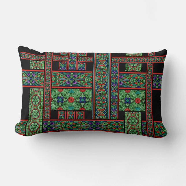 Emerald Twilight Glas in lood Lumbar Pillow Kussen (Voorkant)