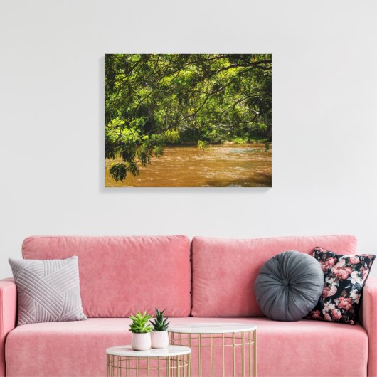 Emerald Veil over Rio Una Canvas Afdruk (Insitu (Woonkamer))