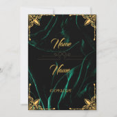 Emerald velvet effect bruiloft uitnodiging (Voorkant)