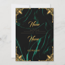 Emerald velvet effect bruiloft uitnodiging