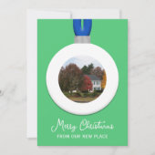 Emerald Verandering van Adres Kerstfoto Ornament Feestdagenkaart (Voorkant)