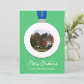 Emerald Verandering van Adres Kerstfoto Ornament Feestdagenkaart (Staand voorkant)