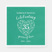 Emerald verjaardag 35 jaar liefde groene servetten (Voorkant)