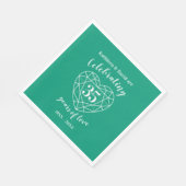 Emerald verjaardag 35 jaar liefde groene servetten (Hoek)