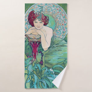 Emerald (vier juwelen), Alphonse Mucha Badhanddoek