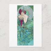 Emerald (vier juwelen), Alphonse Mucha Briefkaart (Voorkant)