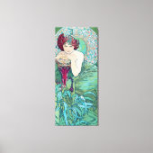 Emerald (vier juwelen), Alphonse Mucha Canvas Afdruk (Voorkant)