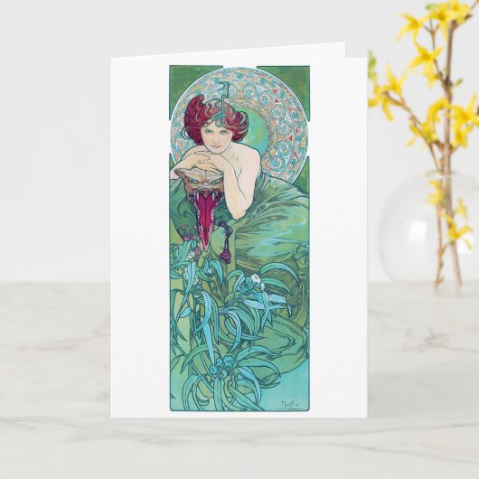 Emerald (vier juwelen), Alphonse Mucha Kaart (Gele Bloem)