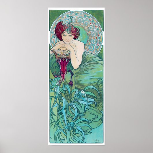 Emerald (vier juwelen), Alphonse Mucha Poster (Voorkant)