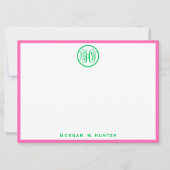 Emerald Vine Script Monogram Font DIY BG Hot Pink Bedankkaart