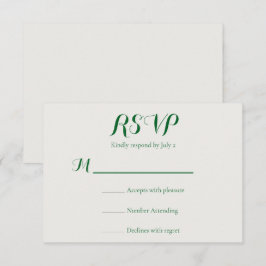 Emerald Vine Wedding RSVP Kaartje