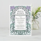 Emerald Violet Garden Bridal Shower-uitnodigingen Kaart (Staand voorkant)
