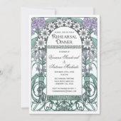 Emerald Violet Garden Rehearsal Dinner Invitations Kaart (Voorkant)