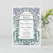 Emerald Violet Garden Rehearsal Dinner Invitations Kaart (Staand voorkant)