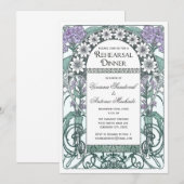 Emerald Violet Garden Rehearsal Dinner Invitations Kaart (Voorkant / Achterkant)