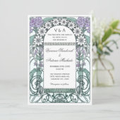 Emerald Violet Garden Wedding Invitations Kaart (Staand voorkant)