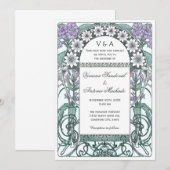 Emerald Violet Garden Wedding Invitations Kaart (Voorkant / Achterkant)