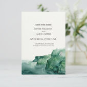 Emerald Watercolor Bruiloft Save The Date (Staand voorkant)