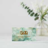 Emerald Watercolor Goud Zakelijk Visitekaartje (Staand voorkant)